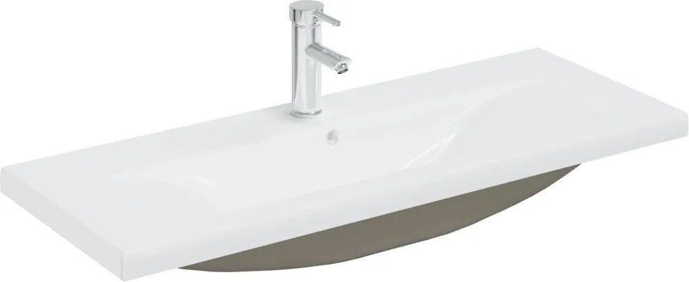 vidaXL fehér kerámia beépíthető mosdókagyló csapteleppel 101x39x18 cm