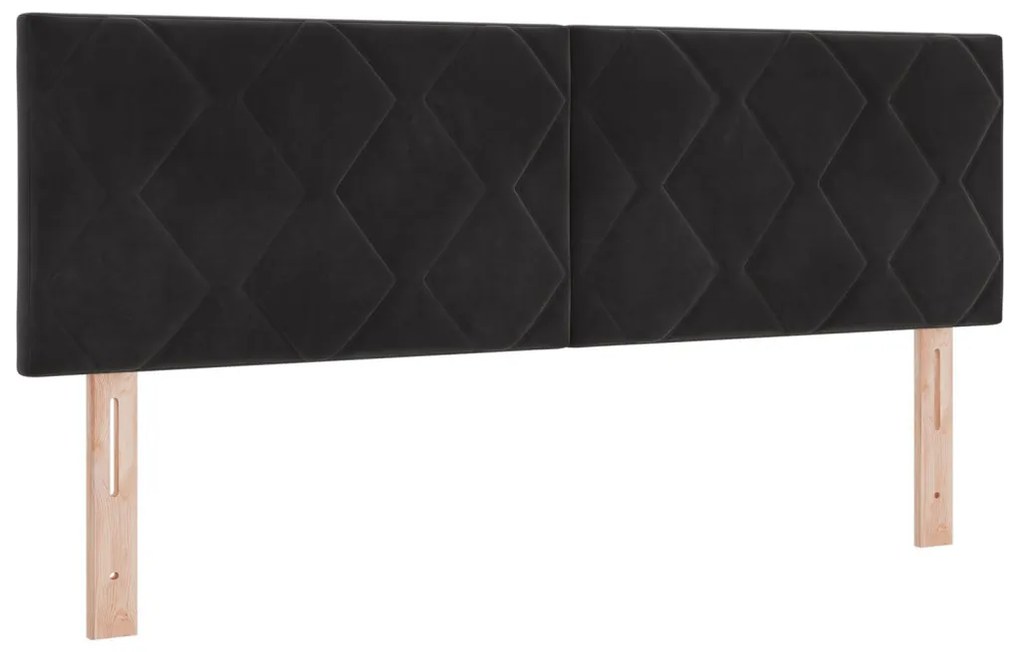Fejtámla Gyémánt Blokkok Design Fekete 140 cm Bársony