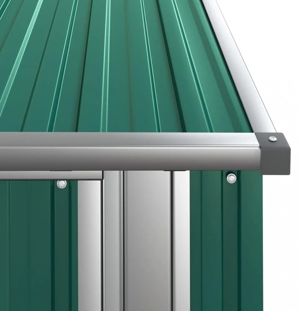 zöld kerti fészer horganyzott acélból 118,5 x 97 x 209,5 cm