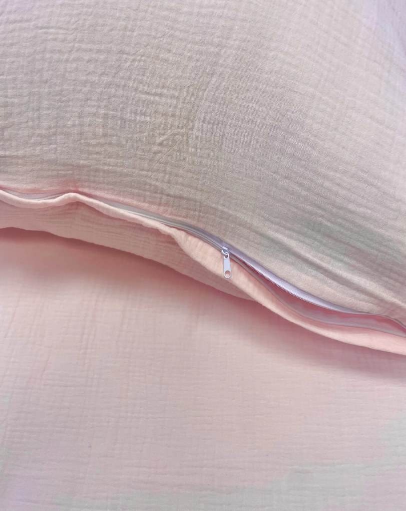 Muszlin ágyneműhuzat púder rózsaszín 140x200cm+90x70cm TiaHome