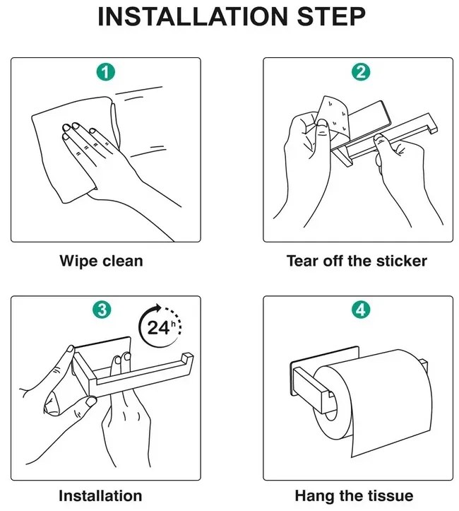Ruhhy Öntapadós WC-papír tartó - Eowihor