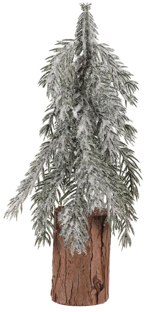 Karácsonyi dekoráció Fenyőfa tuskón, havas, 32 cm, 32 cm