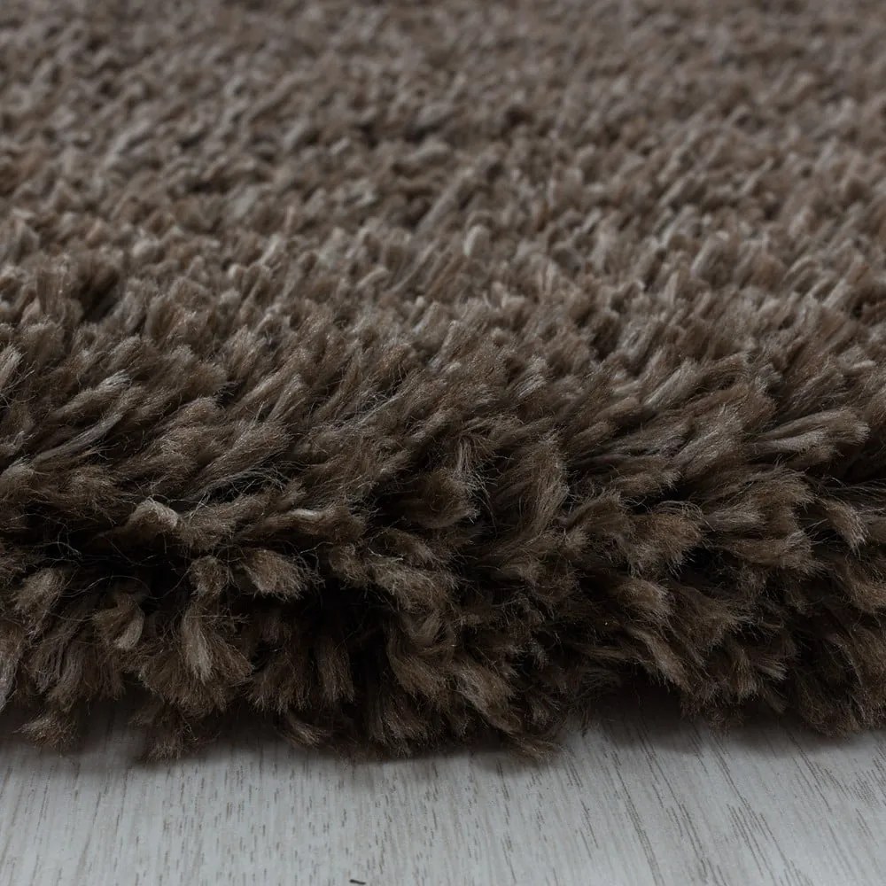 Sötétbarna kerek szőnyeg ø 120 cm Fluffy – Ayyildiz Carpets