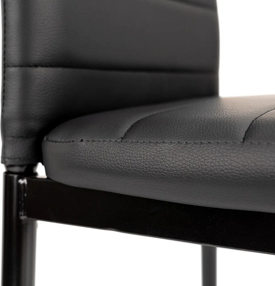 Tino NOVA Étkezőszék fekete textilbőr + fém - fekete