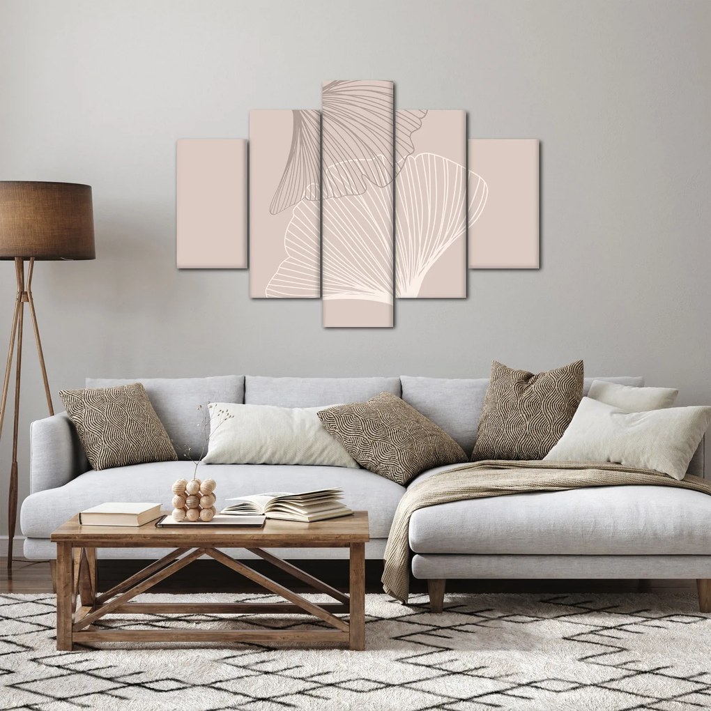 Kép - Bézs színű levelek N⁰2 (150x105 cm)