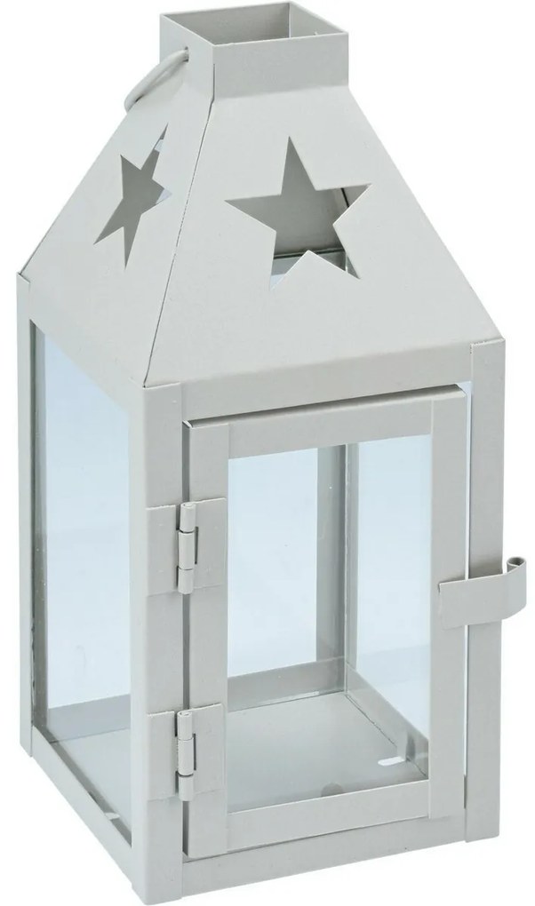 Hey star fém lámpás szürke, 8 x 8 x 17 cm