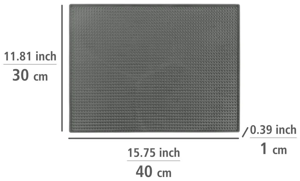 Szürke gumi edénycsepegtető alátét 40x30 cm Maxi – Wenko