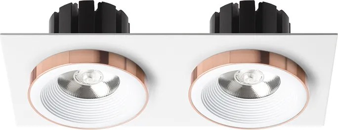 RENDL SHARM SQ II süllyesztett lámpa fehér réz 230V LED 2x10W 24° 3000K