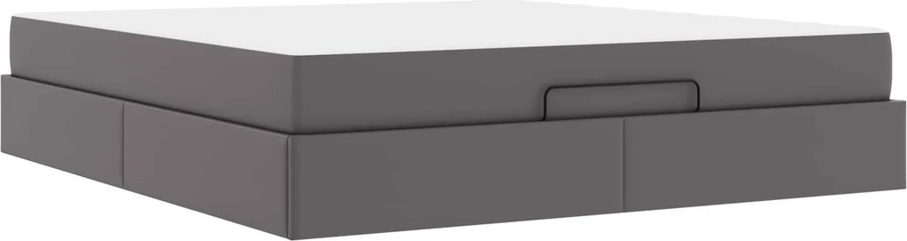 vidaXL Ágykeret matraccal matracmal 2 pcs Szürke PVC