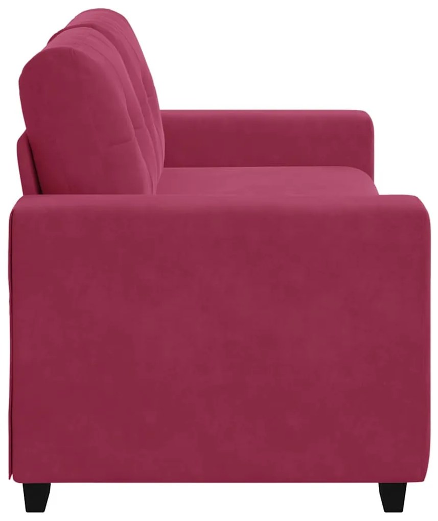 bordó bársony loveseat kanapé 140 cm