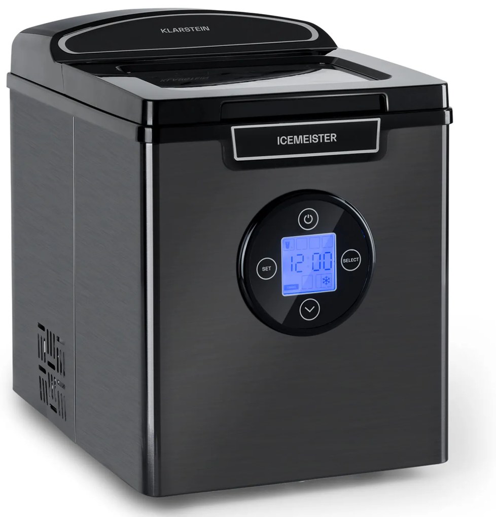 Klarstein Icemeister 2G, jégkocka készítő, 12 kg/24 h, LCD kijelző, rozsdamentes acél
