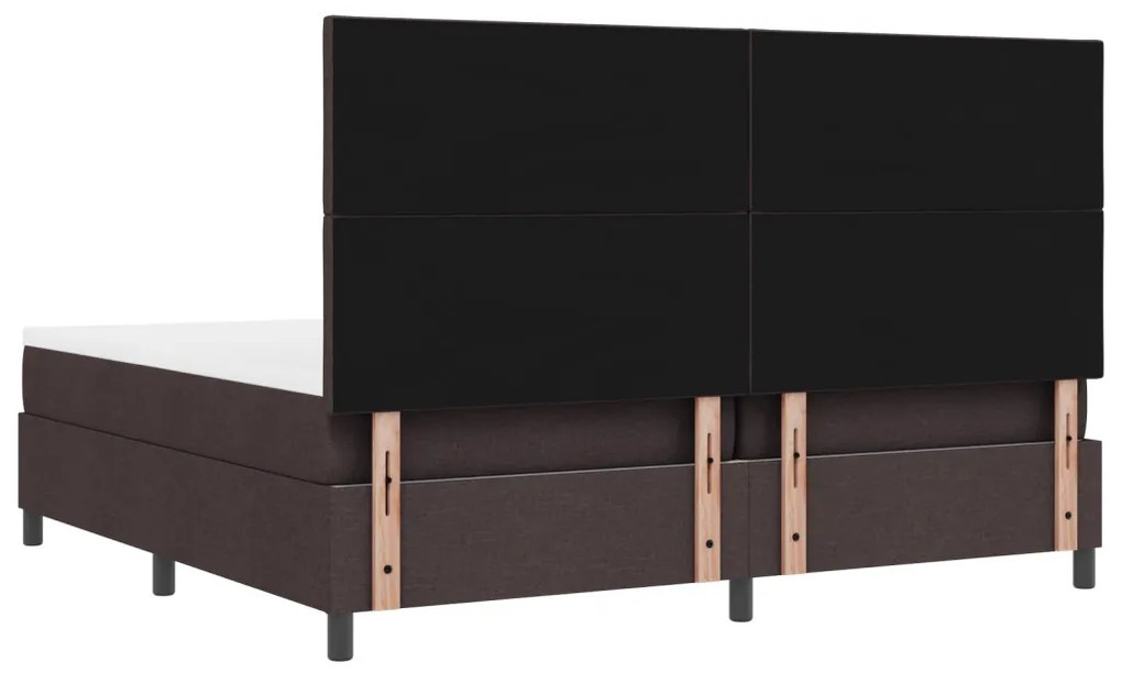 Box Spring Ágy Mattal Sötétbarna 200x200 cm Szövet