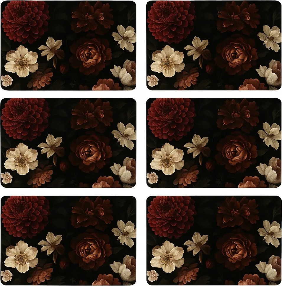 Smukee Asztali alátét Virágok 6 db 30 x 40 cm