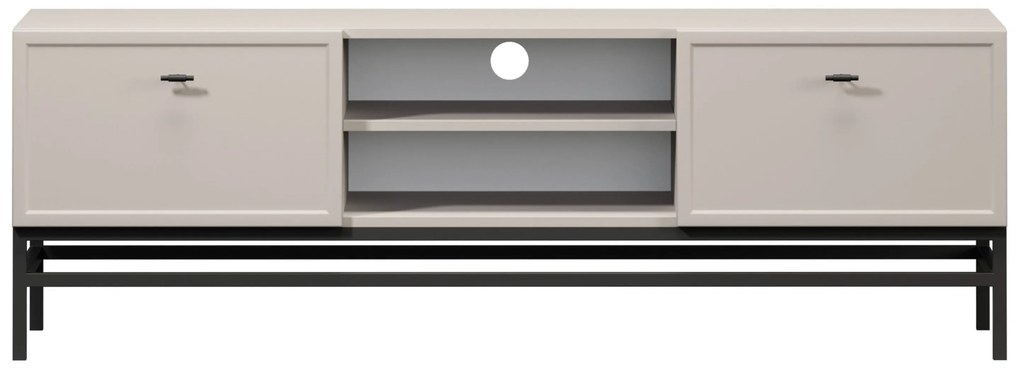 Lorini fiókos TV szekrény 150 cm - kasmír / fekete T-bar fogantyúk / keret