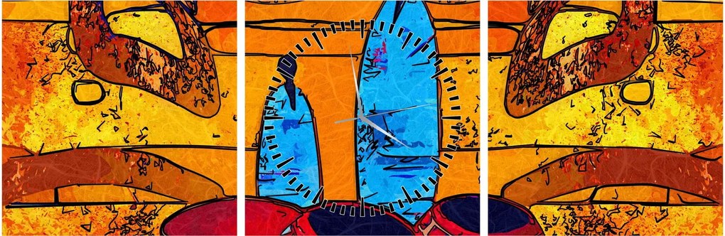 Kép - Ősi festészet (órával) (90x30 cm)