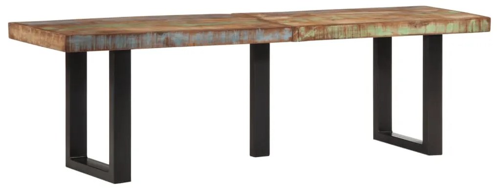 tömör újrahasznosított fa és acél pad 160 cm