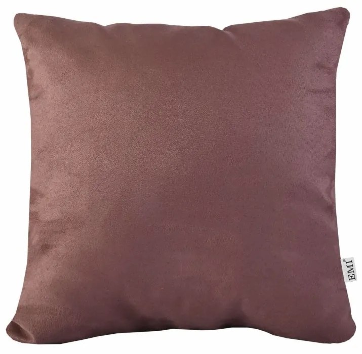 EMI barna 40x40 cm velúr dekor párna, Egyedi varrás - kérjük, a méreteket a megjegyzésben tüntesse fel