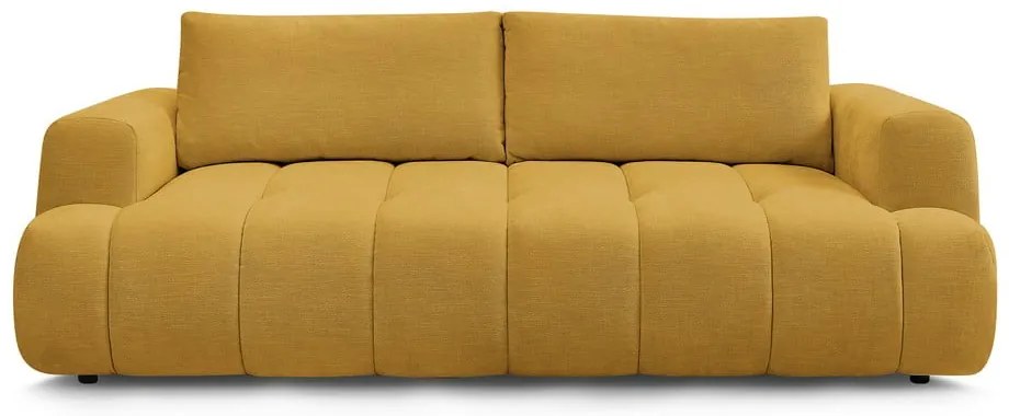 Mustársárga kinyitható-tárolóhelyes kanapé 251 cm Fuji – Bobochic Paris