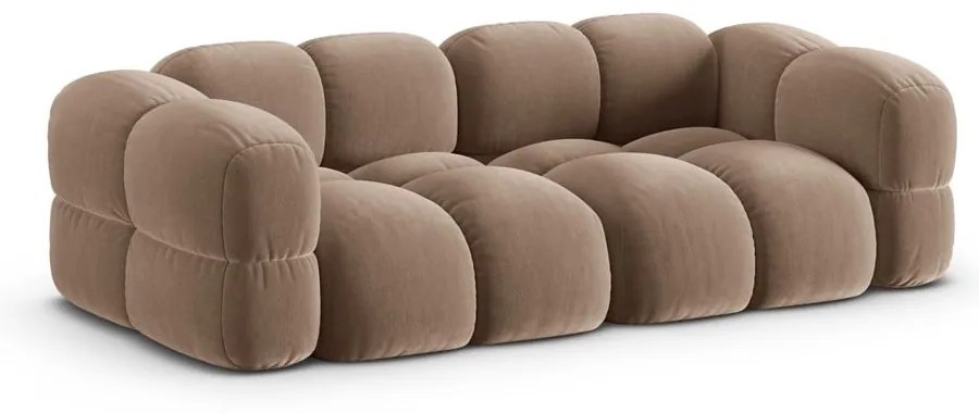 Barna bársony kanapé 250 cm Loretto – Cosmopolitan Design