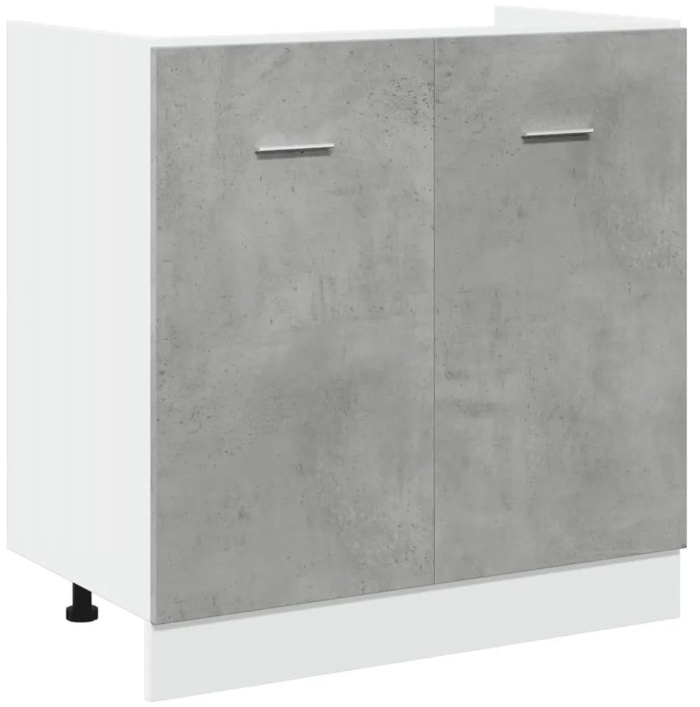 betonszürke szerelt fa mosogató alsószekrény 80 x 46 x 81,5 cm