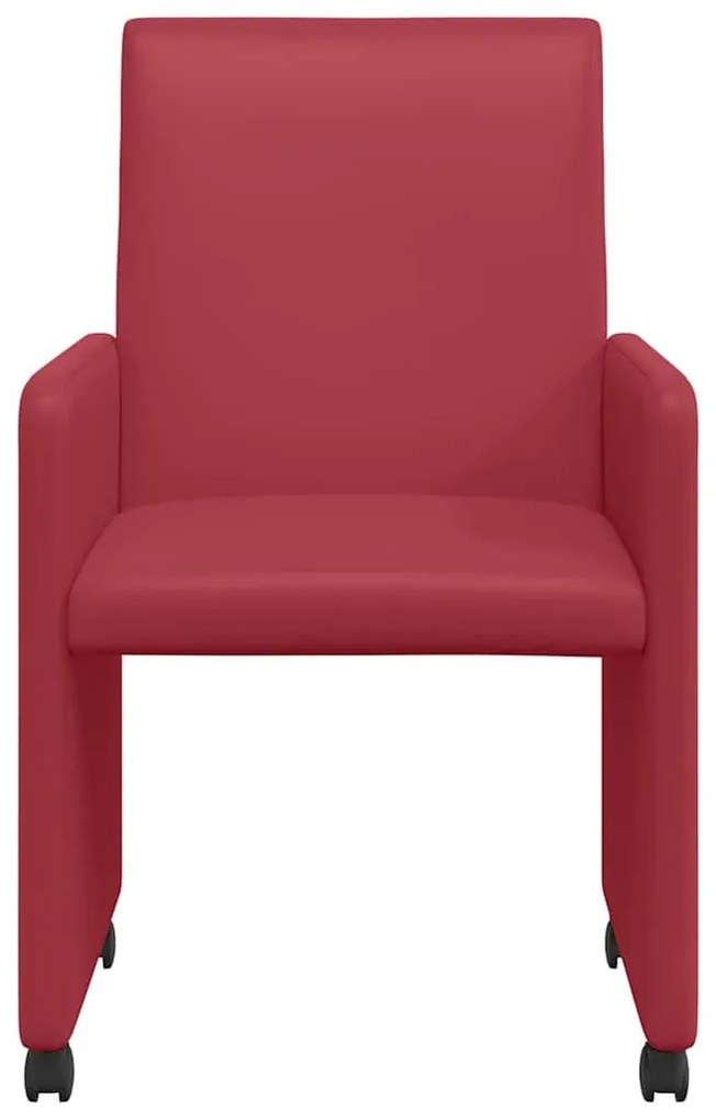 Kerekes Étkező Székek 2 pcs bordó 57 x 66 x 94 cm Műbőr