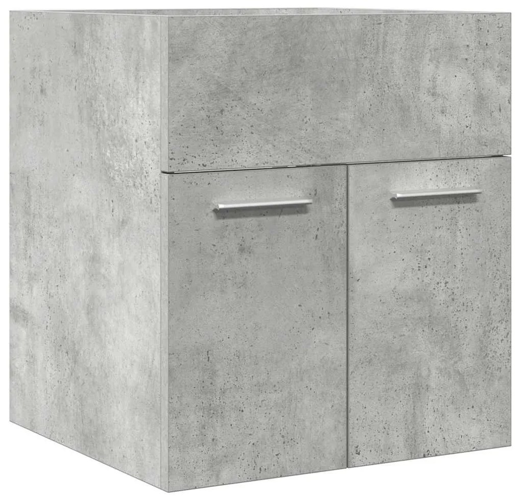 Betonszürke szerelt fa fürdőszobai mosdószekrény 41x38,5x46 cm