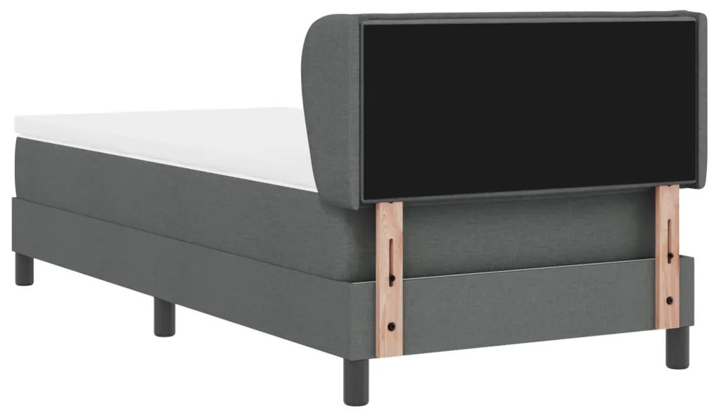 Boxspring Ágy Matrac nélkül - Sötétszürke, 90x190 cm, Szövet