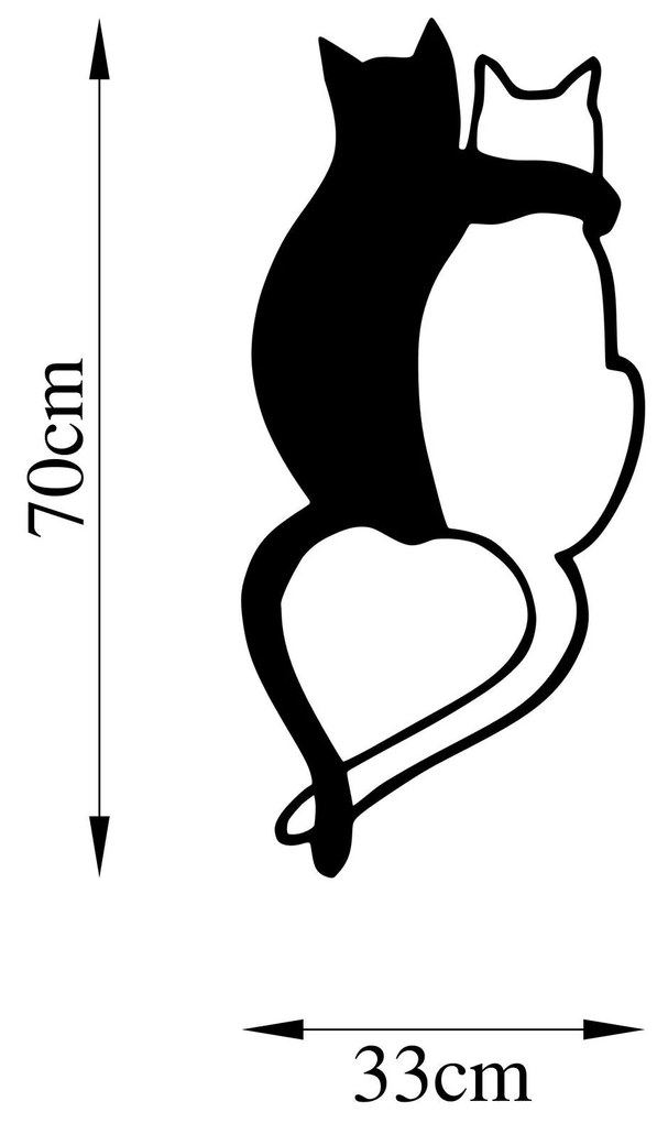 Fém fali dekoráció, Love Cats - 478