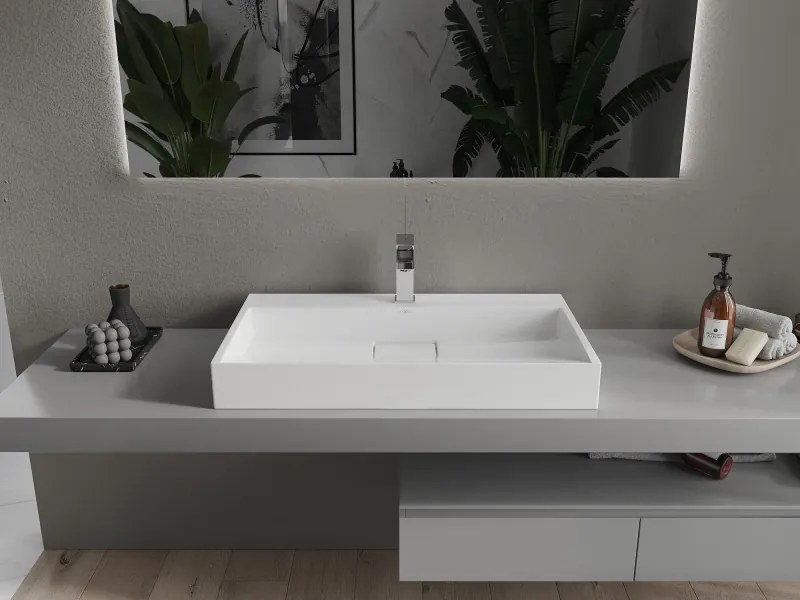 Mexen Ava pult feletti mosdókagyló konglomerátumból 1/O 80 x 46 cm, fehér - 23018001