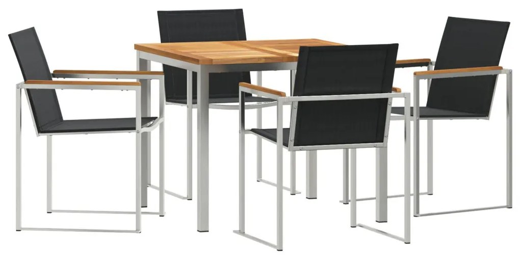 Kertiétkezőkészlet 5 pcs Tömör Teakfa