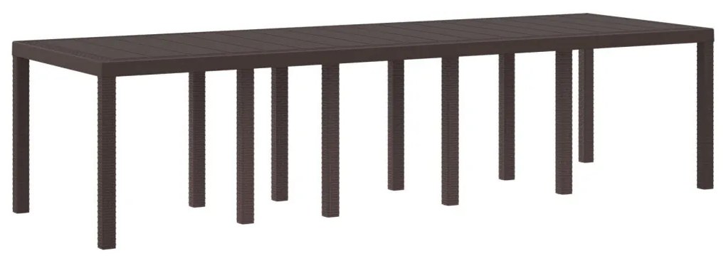 11 részes kert étkező szett párnákkal barna poli rattannal, barna kertasztal 150x100x73 cm poli rattannal, kert székek párnákkal 2 db barna poli rattannal, kert székek párnákkal 4 db barna poli rattannal