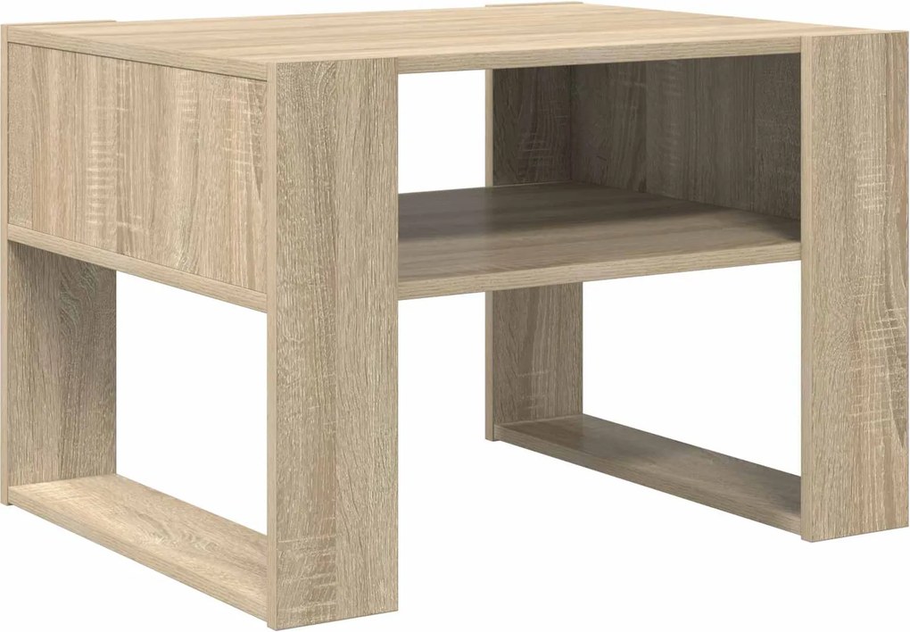 vidaXL Dohányzóasztal tárolóval Sonoma tölgy 66 x 53 x 45 cm Faanyag
