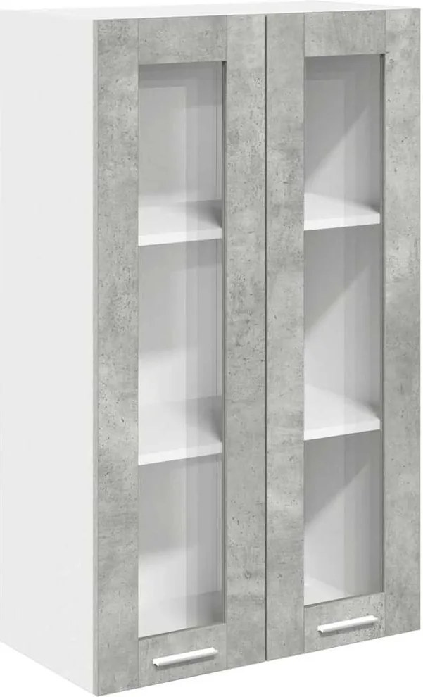 vidaXL Függő szekrény tárolóval Beton Szürke 60 x 31 x 100 cm Faanyag