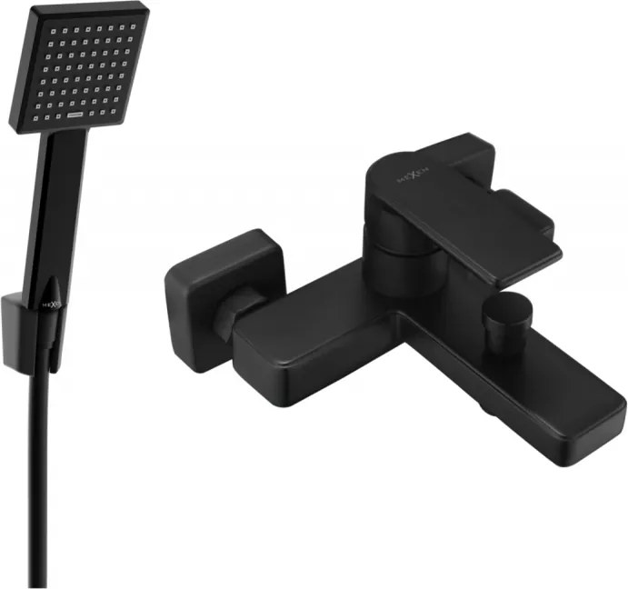 Mexen Mino R45 fürdőkád csaptelep zuhanykészlettel, fekete - 7243R45-70