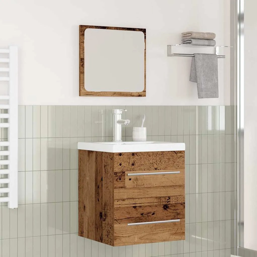 Fürdőszoba bútor szett 2 pcs Régi fa 41 x 38.5 x 48 cm Faanyag