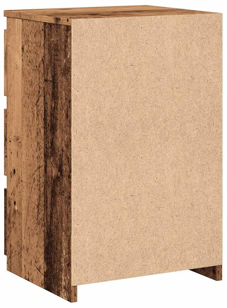 2 db antik fa színű szerelt fa éjjeliszekrény 40x35x62,5 cm
