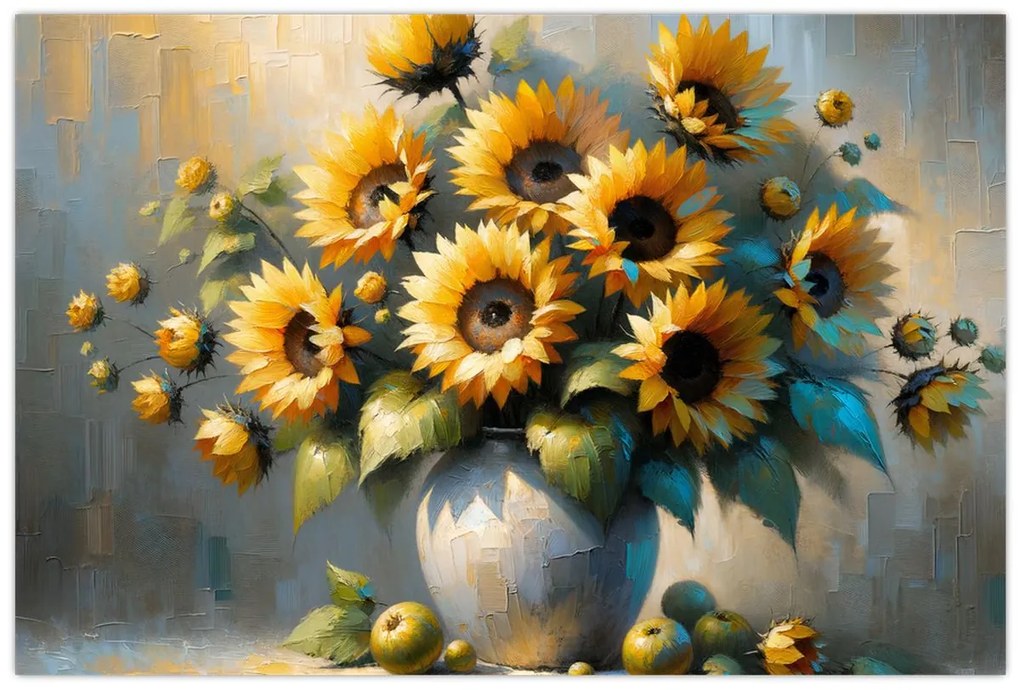 Kép – Napraforgós váza (90x60 cm)
