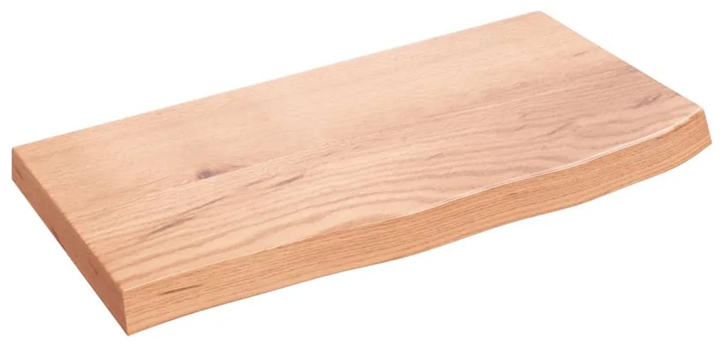 világosbarna kezelt tömör tölgyfa fali polc 60x30x(2-4) cm