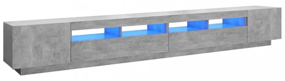 betonszürke TV-szekrény LED-lámpákkal 300 x 35 x 40 cm