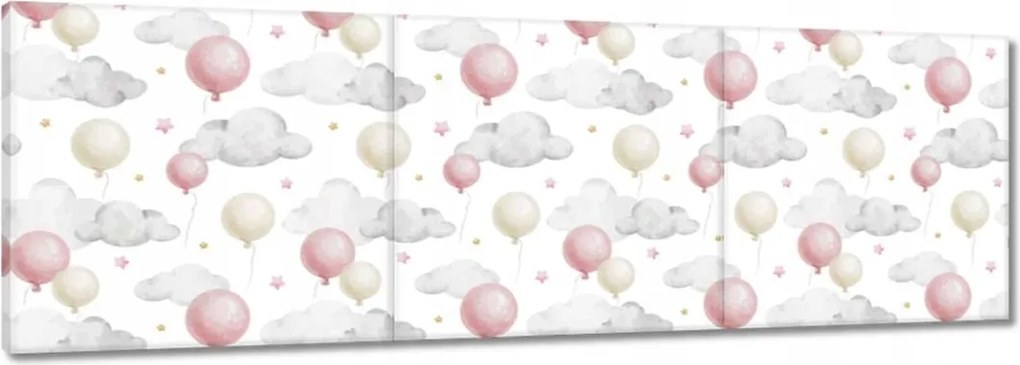 Vászonkép 90x30 Pasztell motívum rózsaszín bál