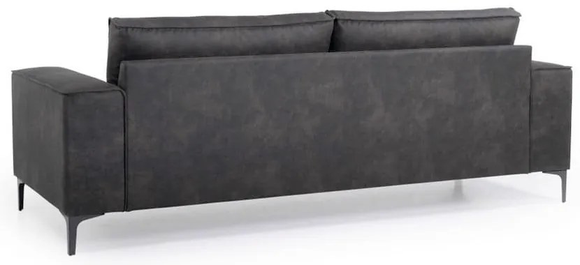 Antracitszürke bőrutánzat kanapé 224 cm Copenhagen – Scandic