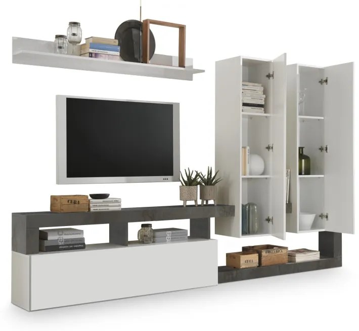 Hamburg TV állvány fehér, oxidált 277 cm