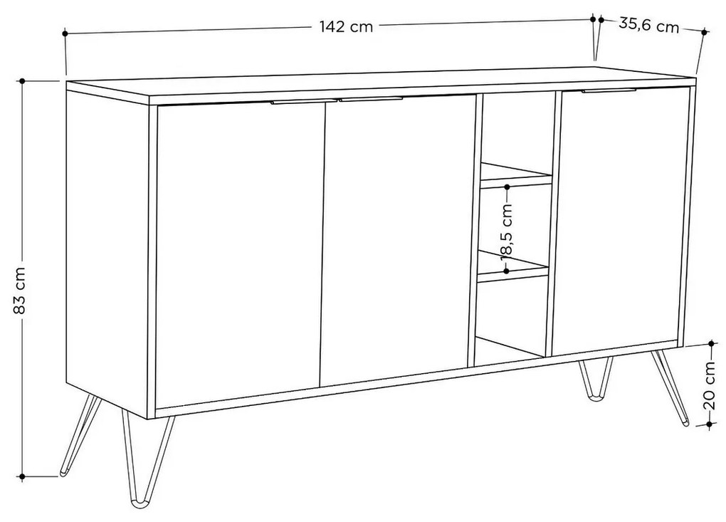 Clara Oak és Anthracite szekrény