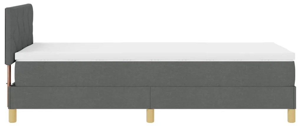 Box Spring ágy matraccal & LED világítással Sötétszürke 90x190 cm Szövet