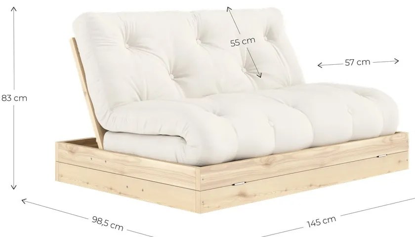 Szürke kinyitható kanapé 145 cm Flip – Karup Design