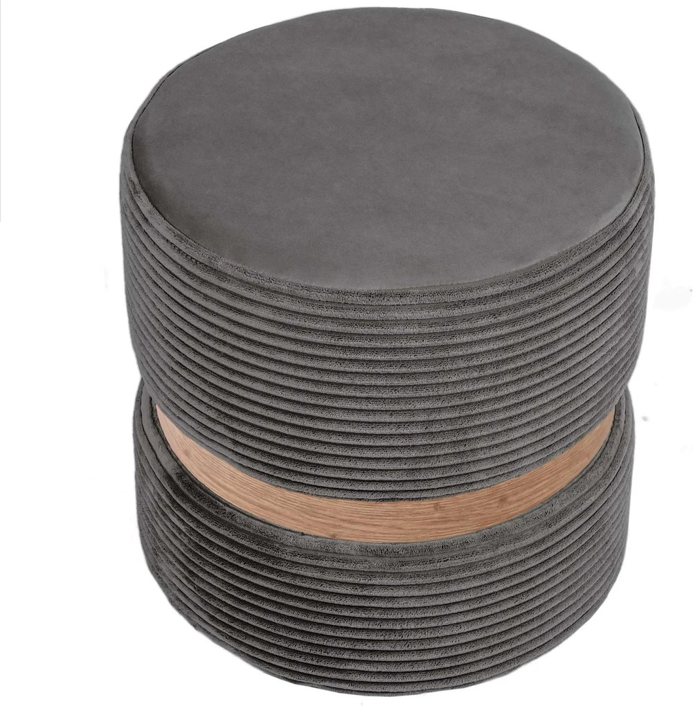 Ring puff - tölgy gyűrű - L49 - petrolszürke bársony R