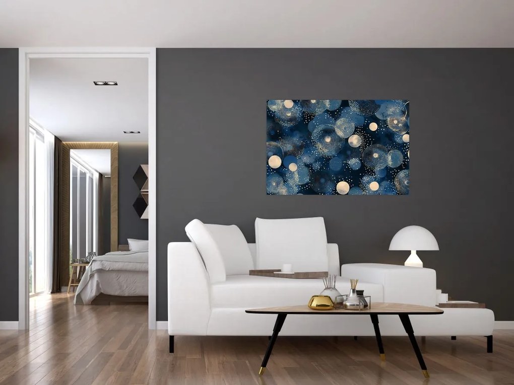 Kép - Kék-arany gyűrűk (90x60 cm)