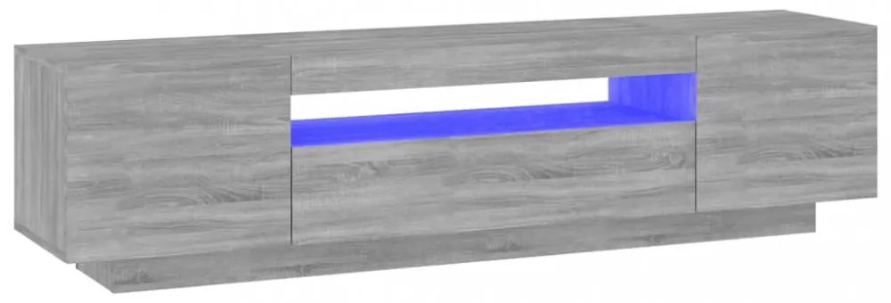 szürke sonoma színű TV-szekrény LED-lámpákkal 160x35x40 cm