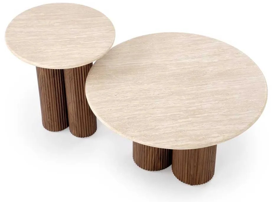 Donovan dohányzóasztal, kő / dió