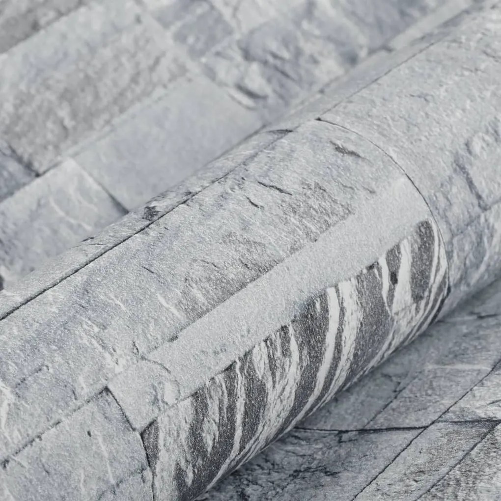 világosszürke kőhatású nem szőtt 3D tapéta 10 x 0,53 m